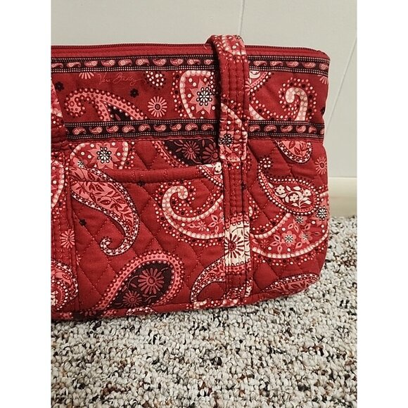 Vera Bradley Nantucket Red  Quilted Bag Zip TopShoulder Bag/Tote Retired Cotton - Picture 3 of 7